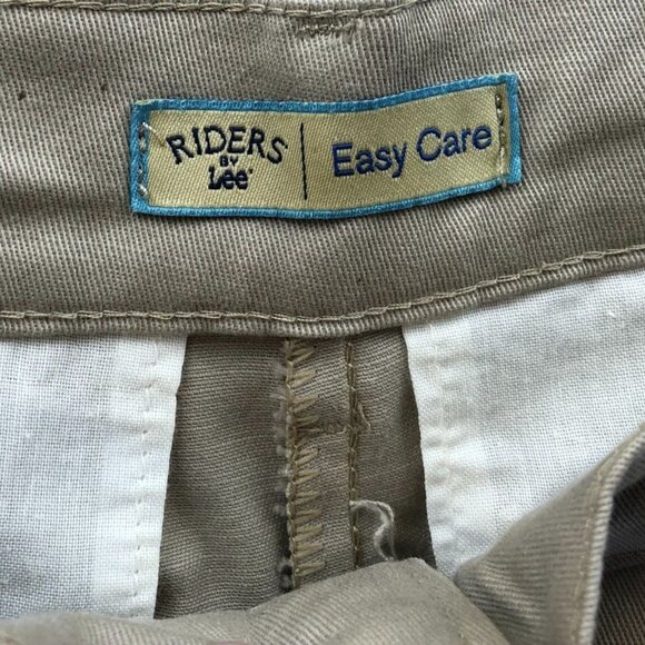 Riders By Lee Womens Pants 8M Beige Easy Care Straight Leg Chino Casual Trouser - Picture 3 of 13